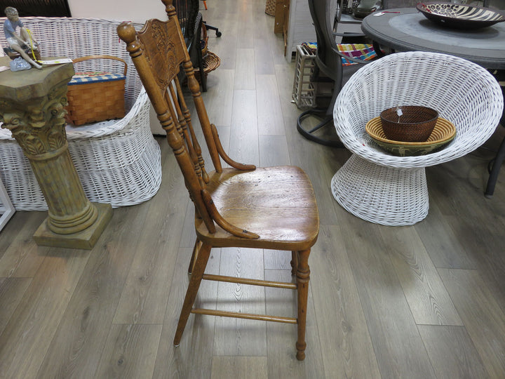Antique Oak Spindle Back Side Chair