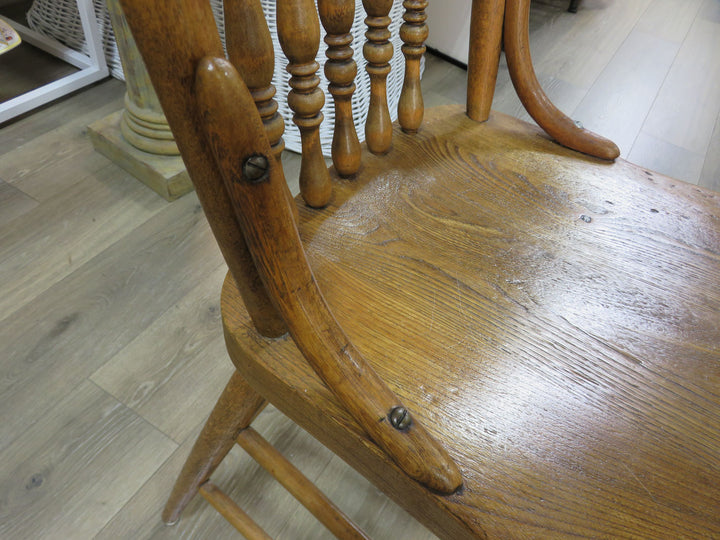 Antique Oak Spindle Back Side Chair