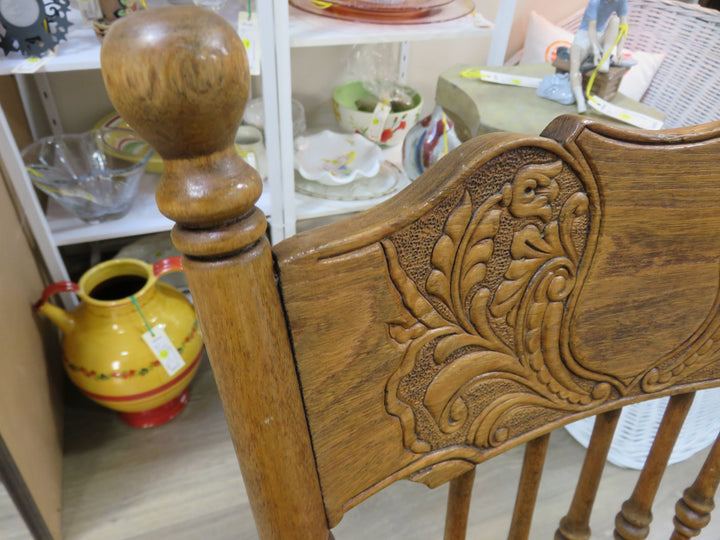 Antique Oak Spindle Back Side Chair