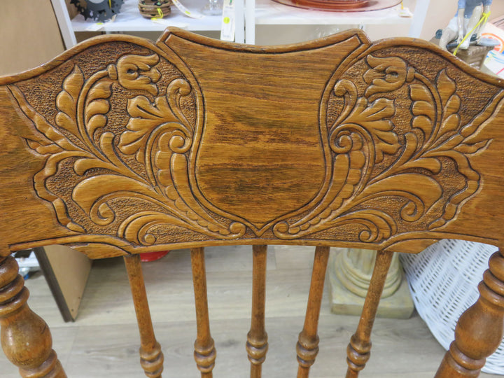 Antique Oak Spindle Back Side Chair