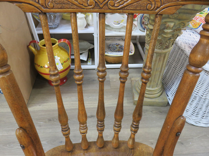 Antique Oak Spindle Back Side Chair