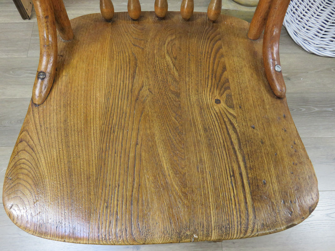 Antique Oak Spindle Back Side Chair