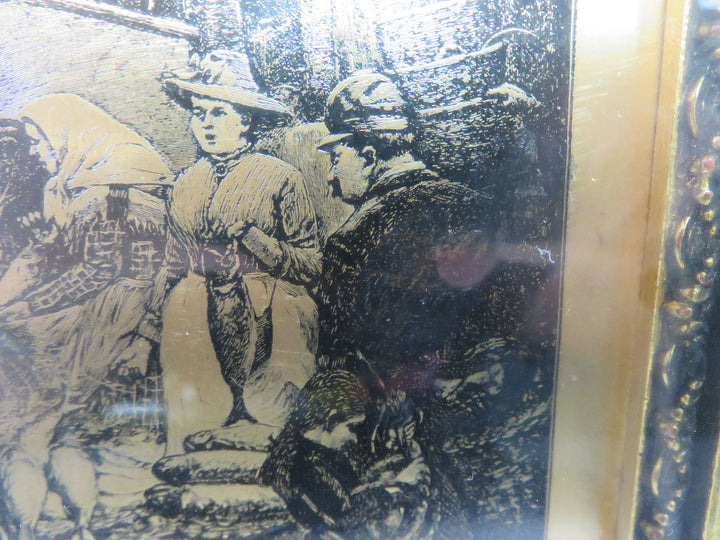 Vintage Bronze Etching