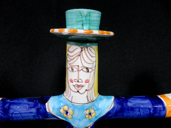 Triple Arm Figural Candlabras