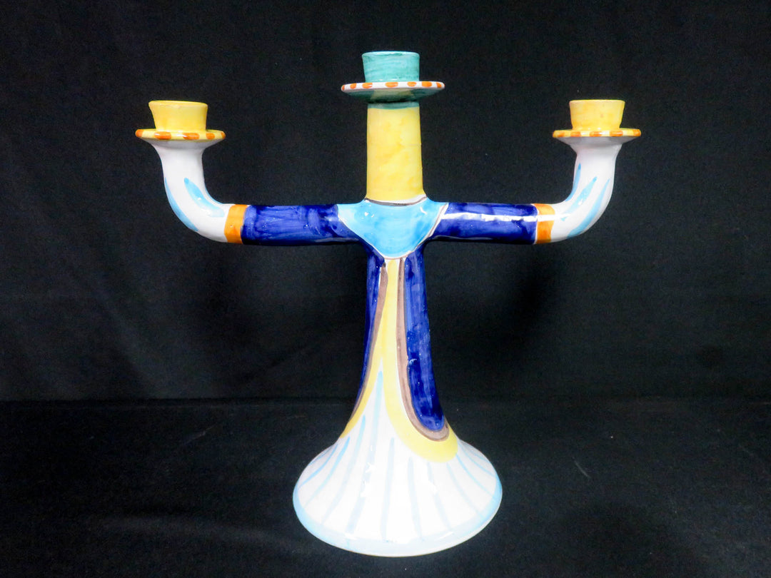Triple Arm Figural Candlabras