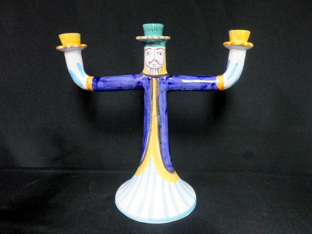 Triple Arm Figural Candlabras