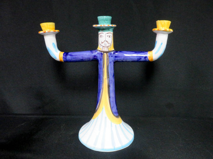 Triple Arm Figural Candlabras