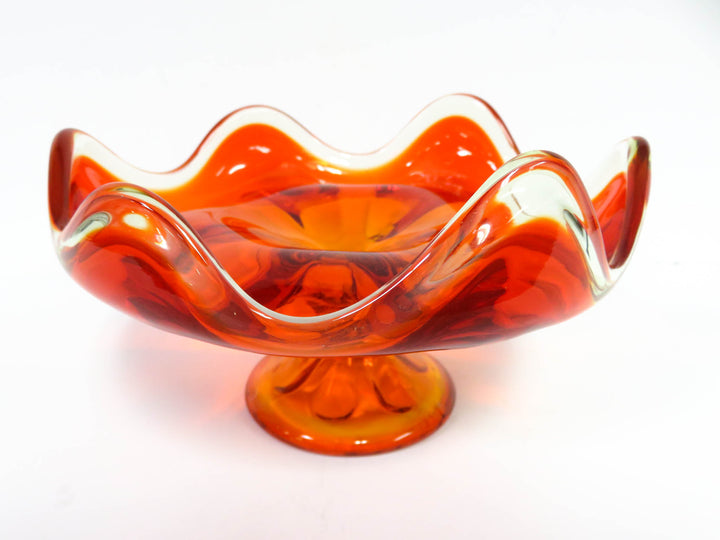 Persimmon Orange Pedestal Bowl