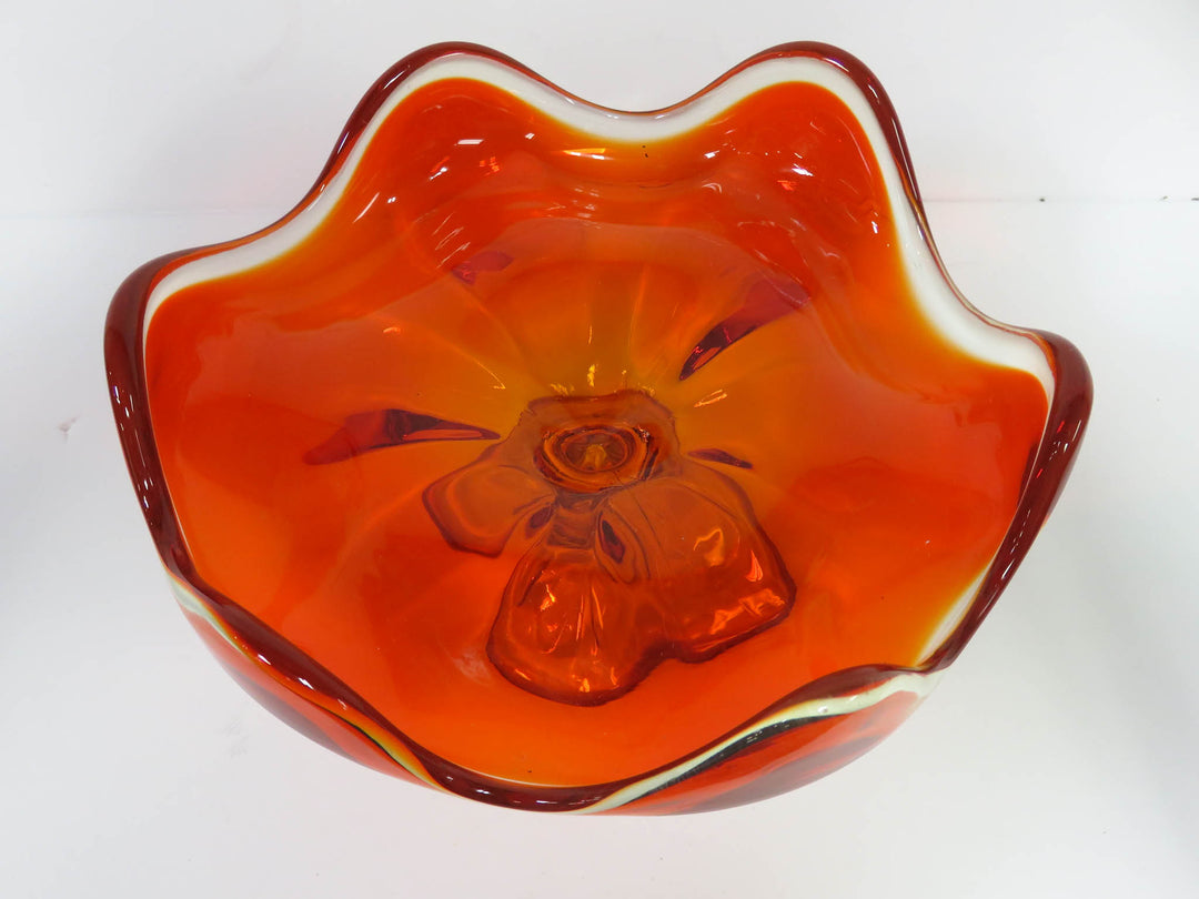 Persimmon Orange Pedestal Bowl