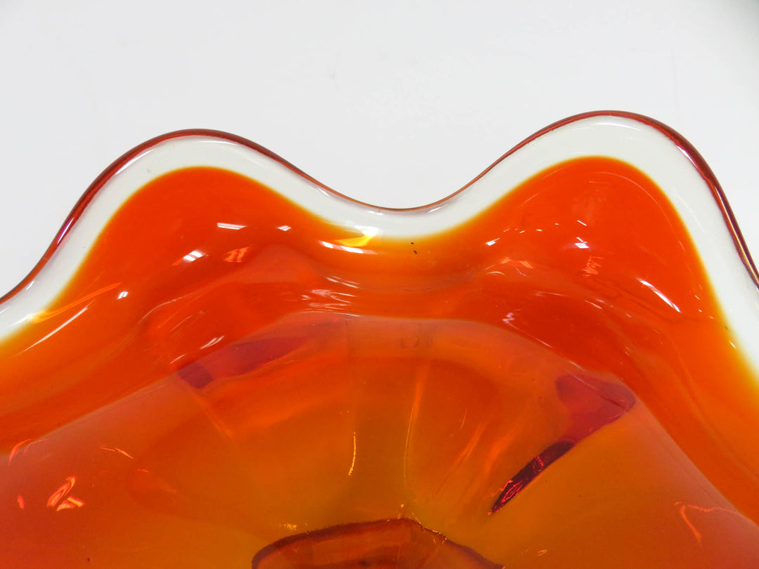 Persimmon Orange Pedestal Bowl