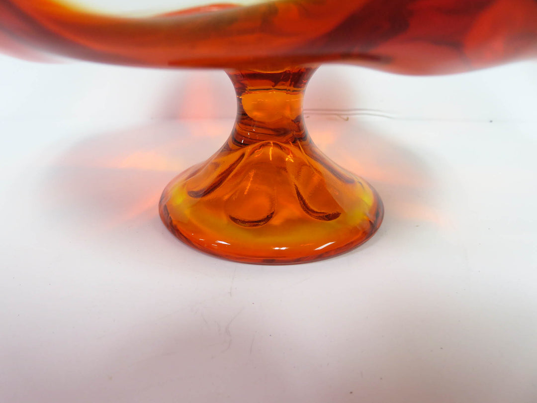 Persimmon Orange Pedestal Bowl