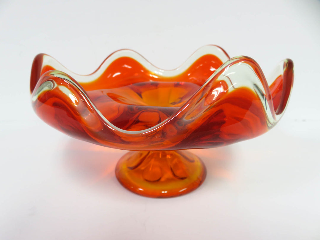 Persimmon Orange Pedestal Bowl