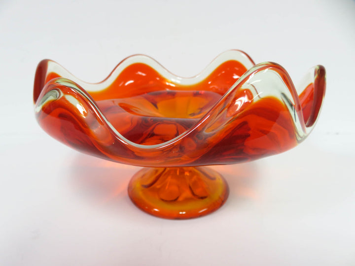 Persimmon Orange Pedestal Bowl