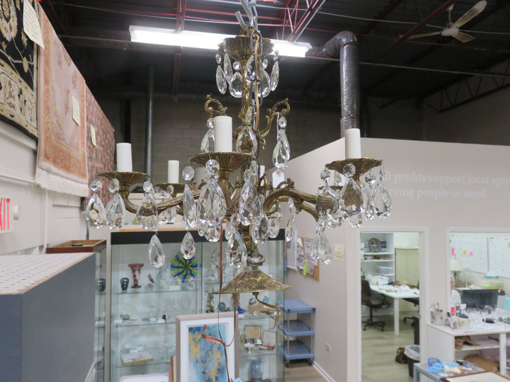6 Arm Brass Chandelier