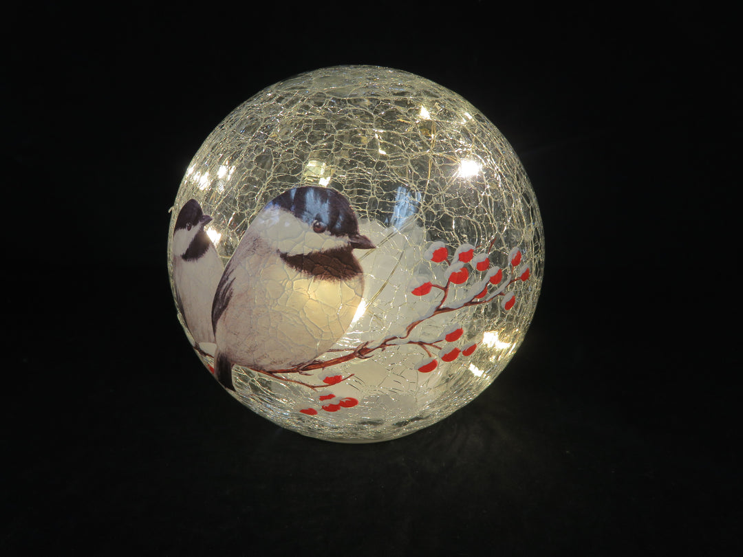 LED Crackle Glass Globe