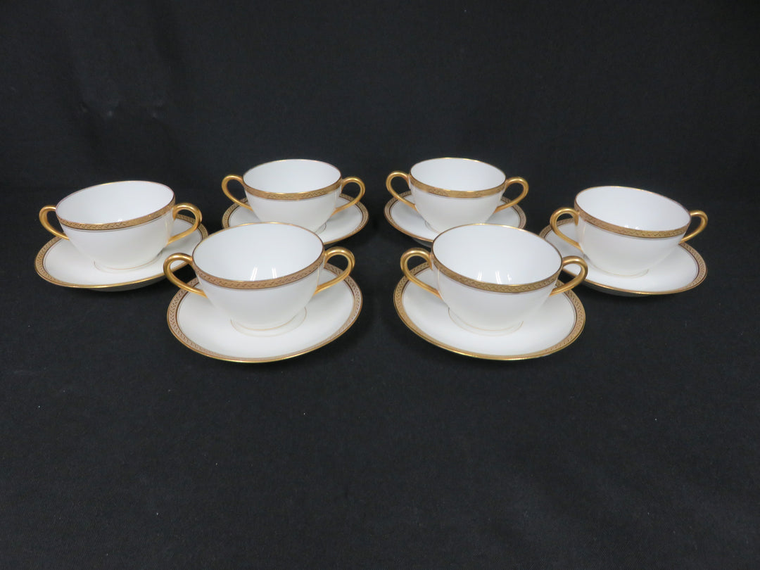 Antique Marshall Field & Co Bouillon Cups with Saucers