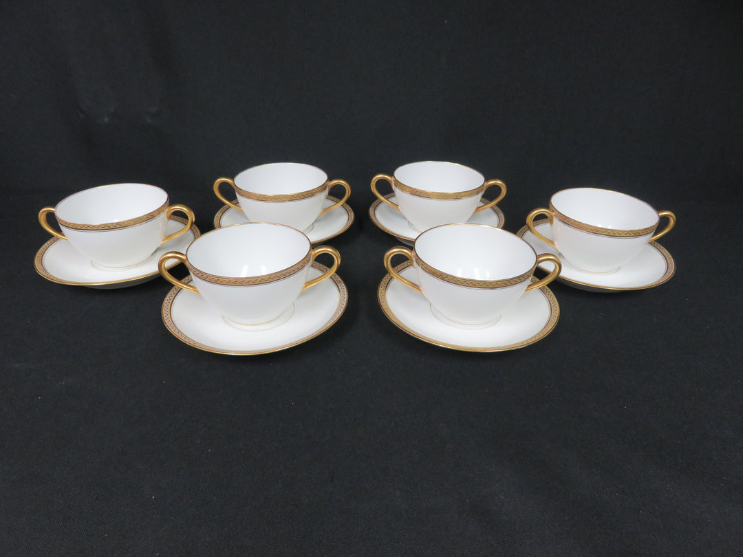 Antique Marshall Field & Co Bouillon Cups with Saucers