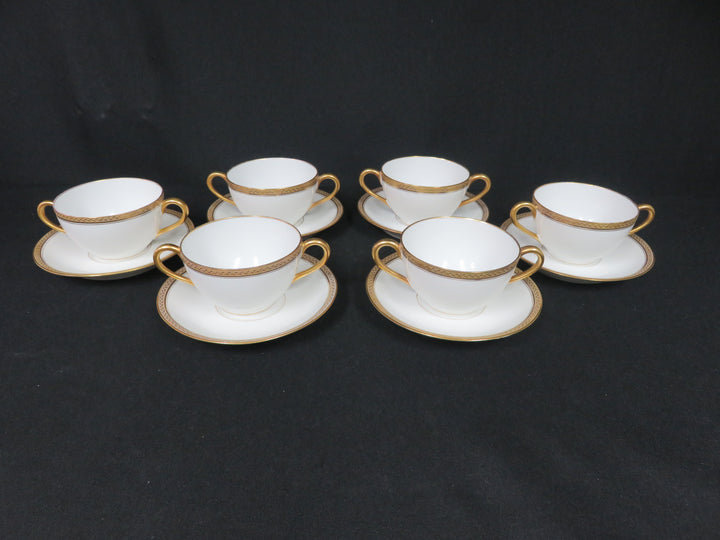Antique Marshall Field & Co Bouillon Cups with Saucers
