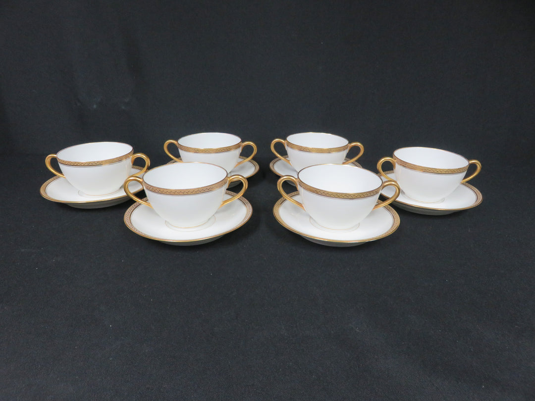 Antique Marshall Field & Co Bouillon Cups with Saucers