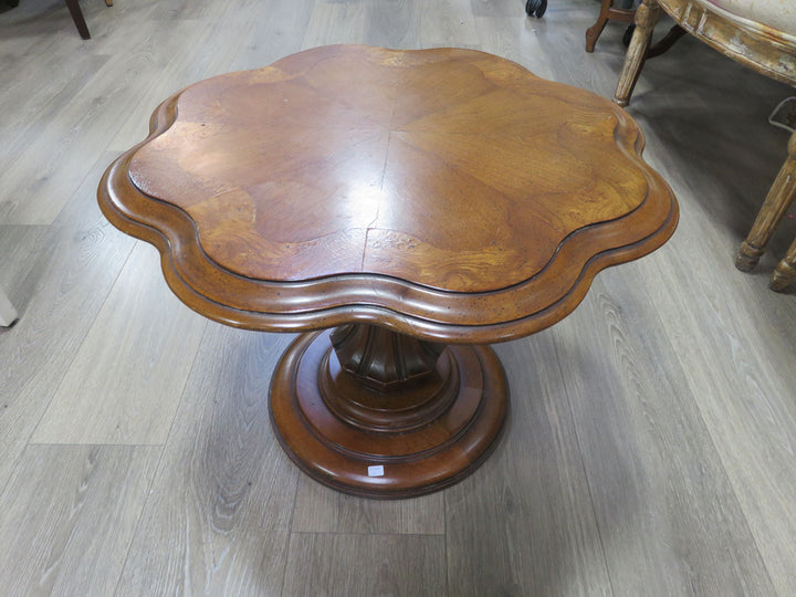 Round Scalloped Occasional Table