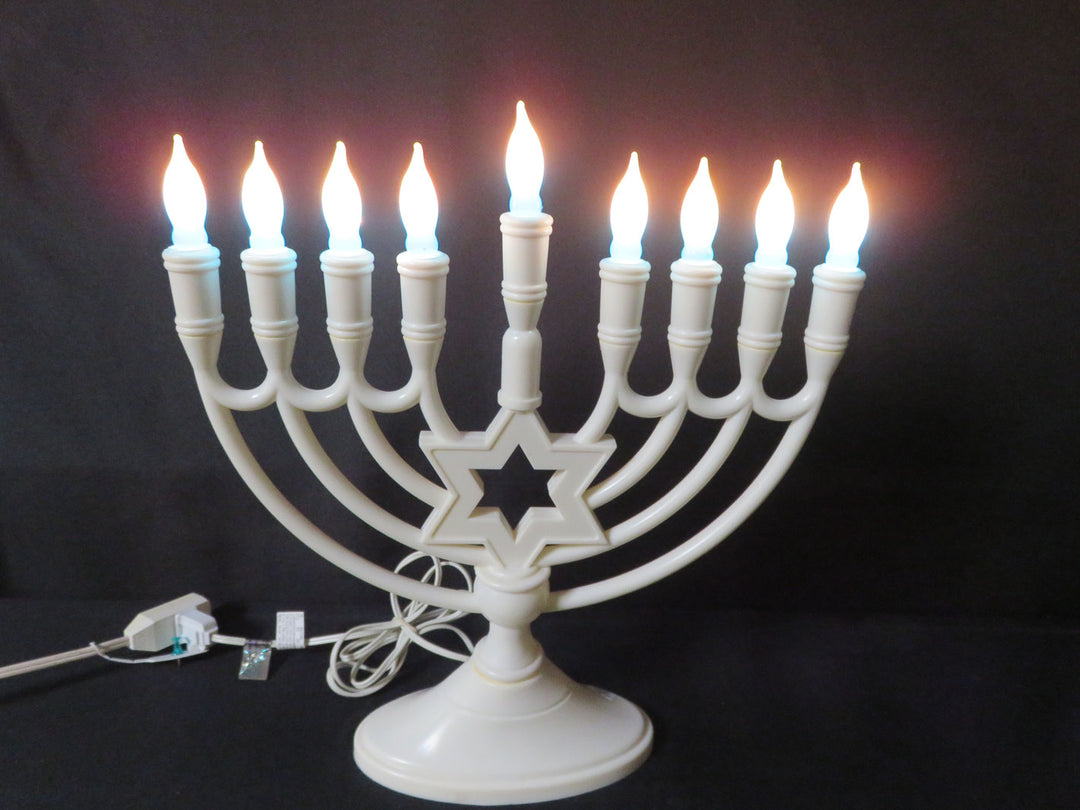 Vintage Illuminated Hanukkah Menorah