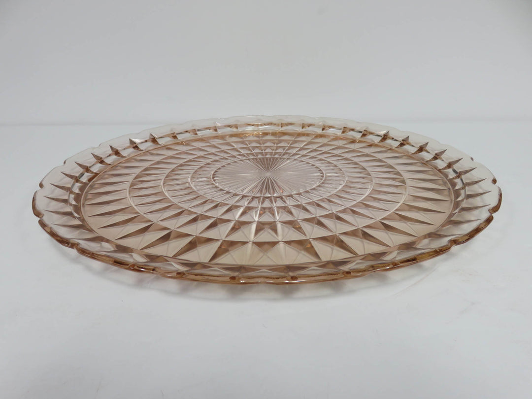 Jeanette Glass Pink Platter