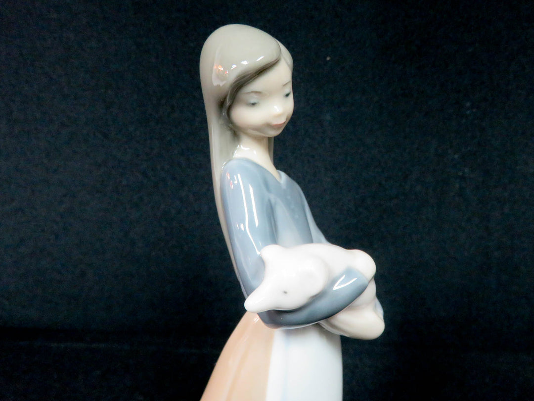 Lladró Girl with Pig Figurine