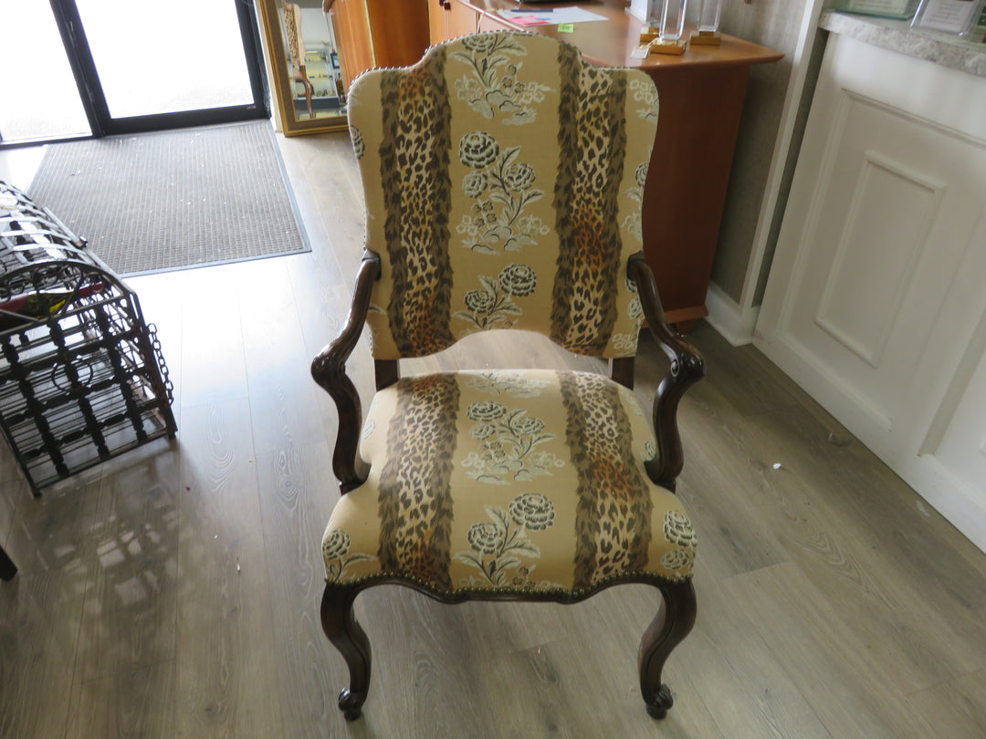 Custom Minton-Spidell Carved Arm Chair