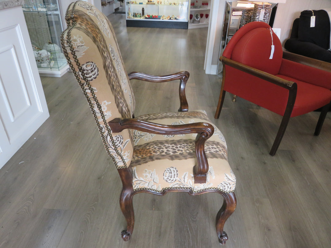 Custom Minton-Spidell Carved Arm Chair