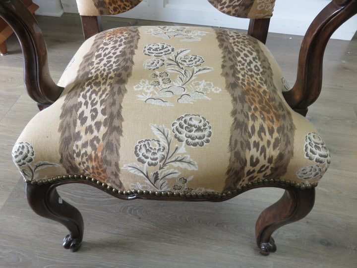 Custom Minton-Spidell Carved Arm Chair