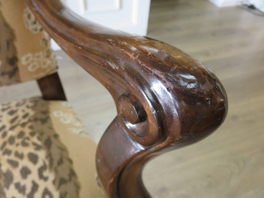 Custom Minton-Spidell Carved Arm Chair