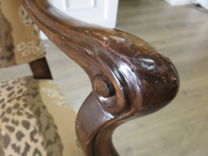 Custom Minton-Spidell Carved Arm Chair