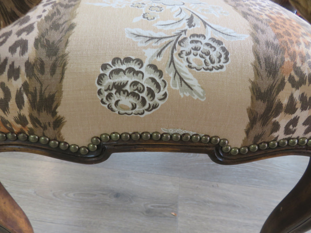 Custom Minton-Spidell Carved Arm Chair