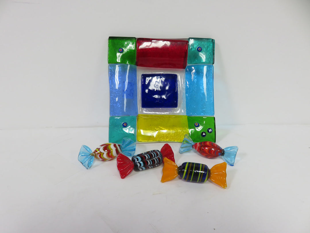 Art Glass Dish and Candies