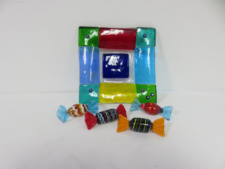 Art Glass Dish and Candies