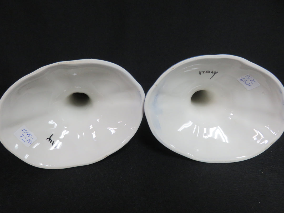 Pair of Blue and White Candlesticks