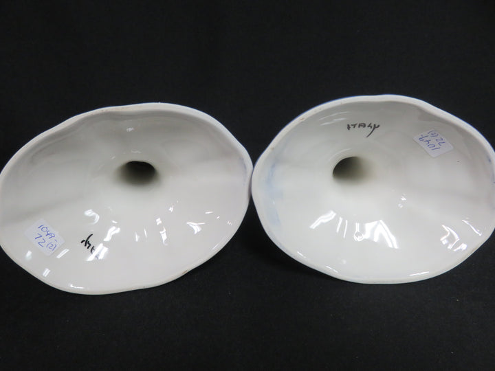 Pair of Blue and White Candlesticks