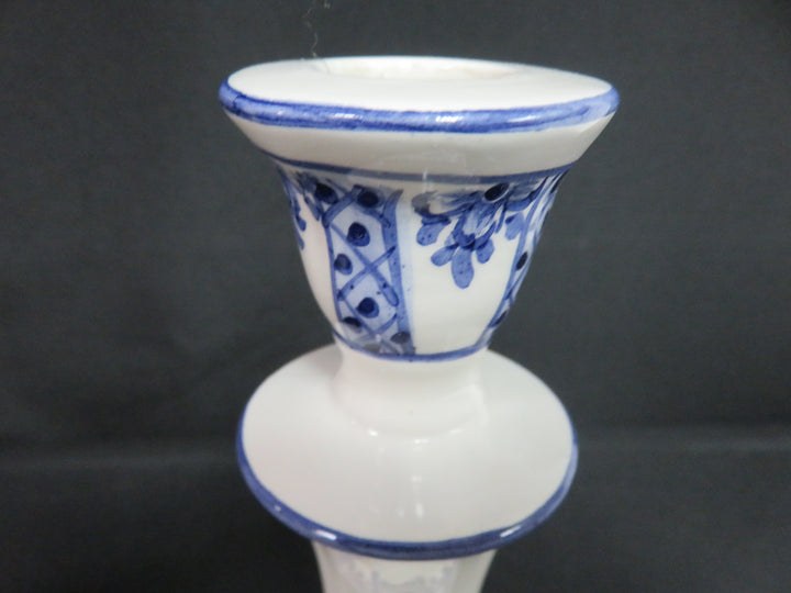 Pair of Blue and White Candlesticks