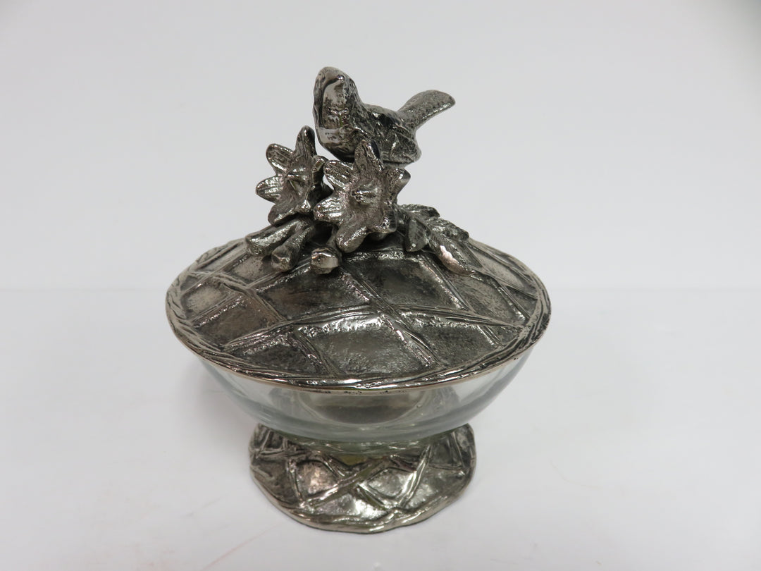Bird and Flower Covered Dish