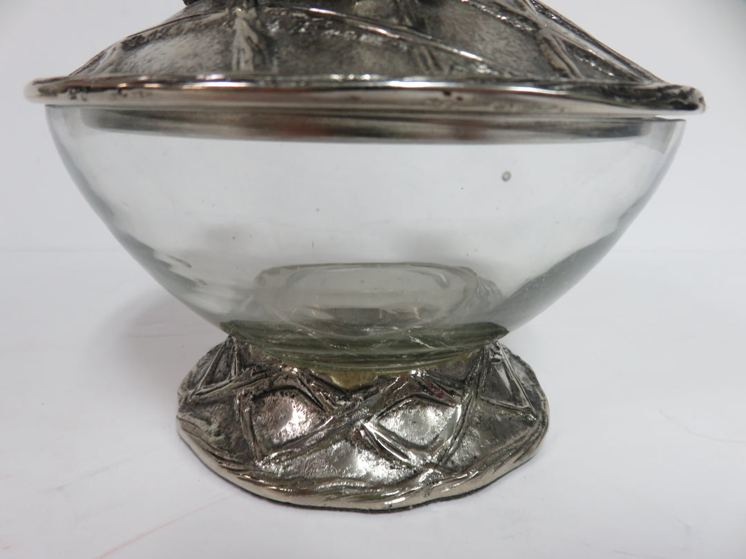 Bird and Flower Covered Dish