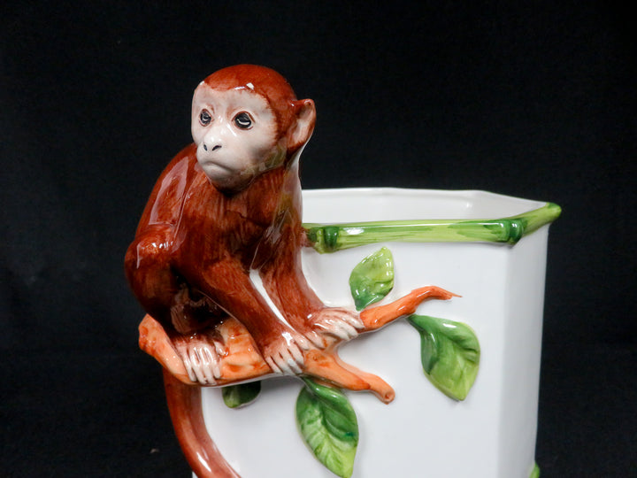 Vintage Grosselle Monkey Cachepot