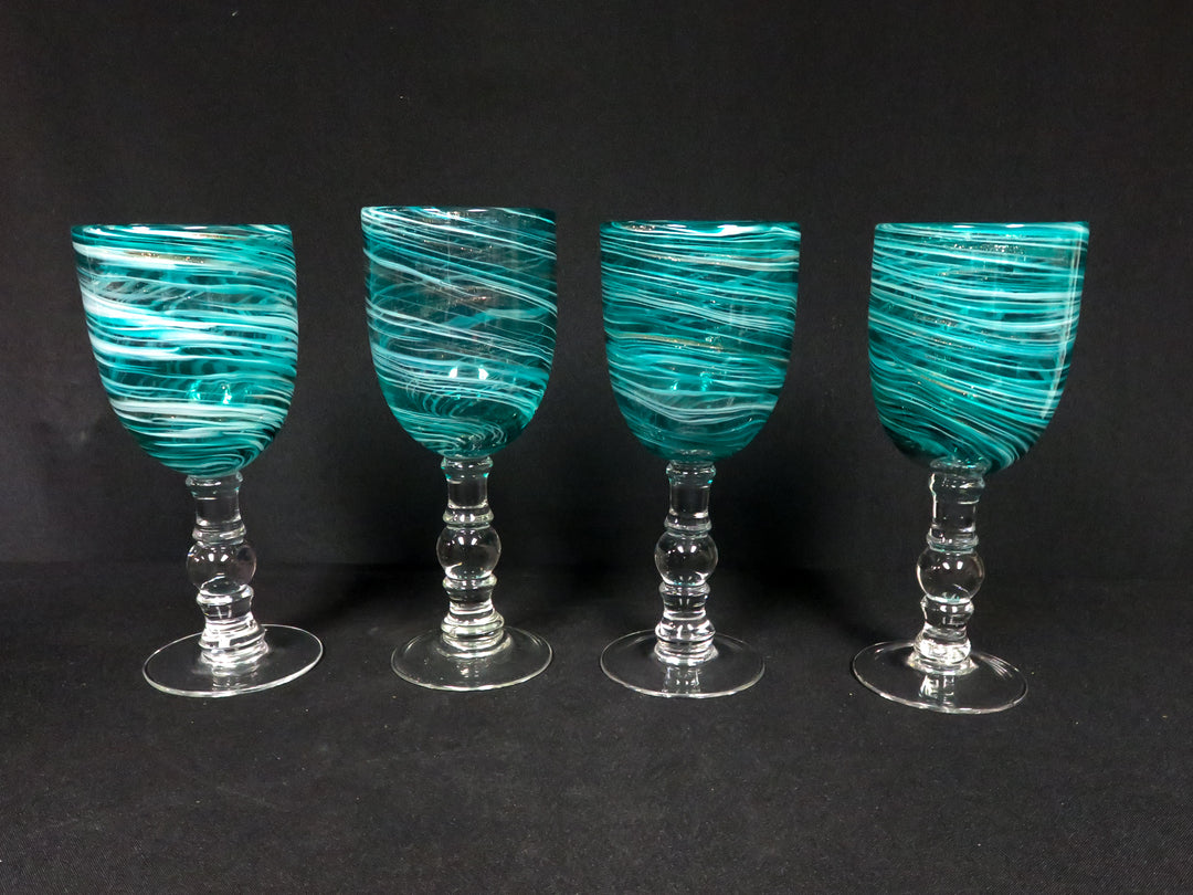 Turquoise and White Swirl Glasses