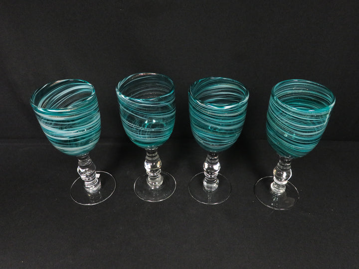 Turquoise and White Swirl Glasses