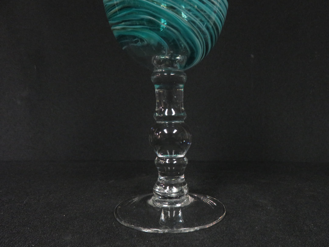 Turquoise and White Swirl Glasses