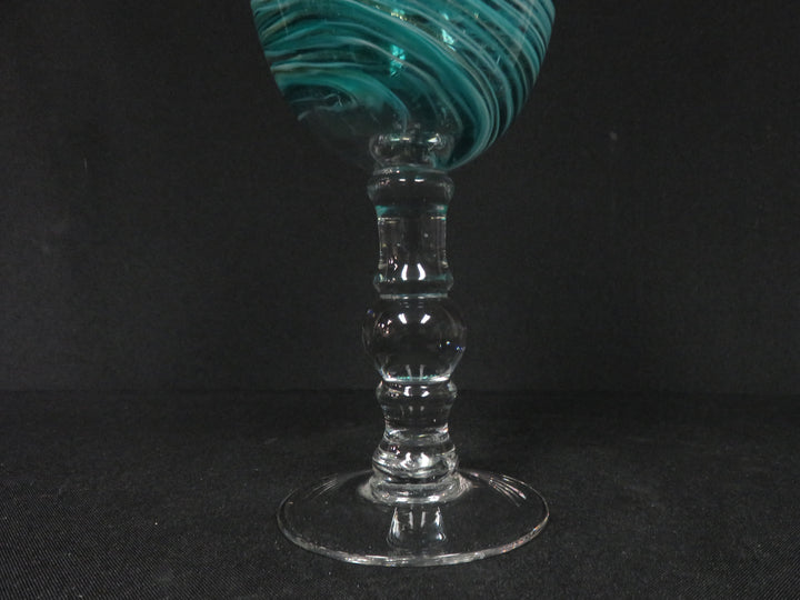 Turquoise and White Swirl Glasses