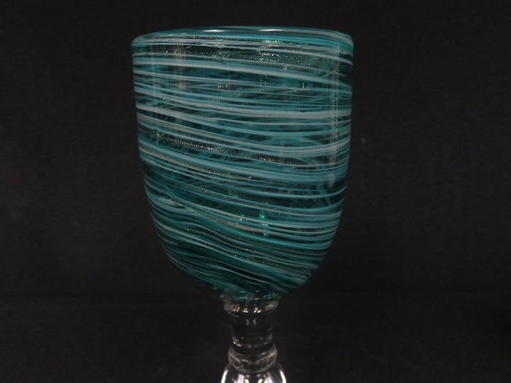 Turquoise and White Swirl Glasses