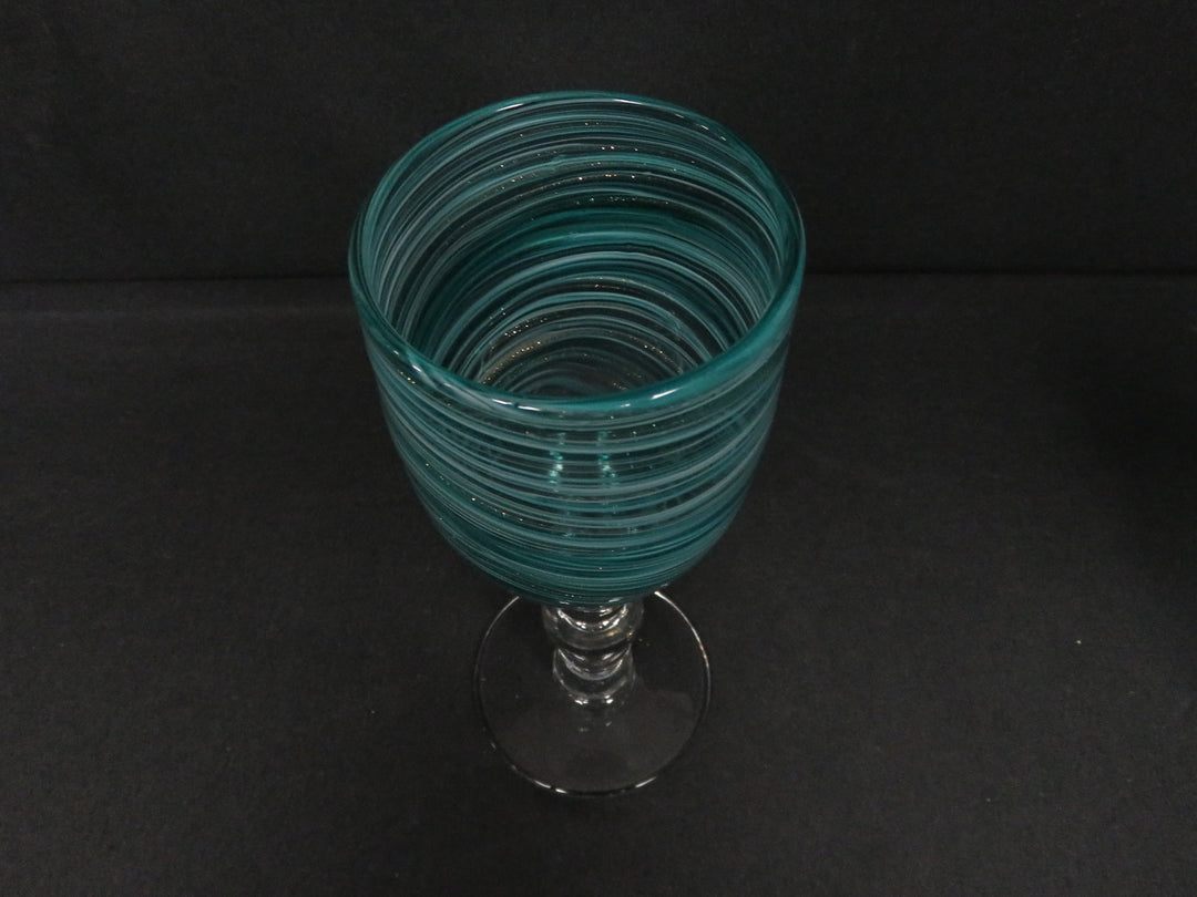 Turquoise and White Swirl Glasses