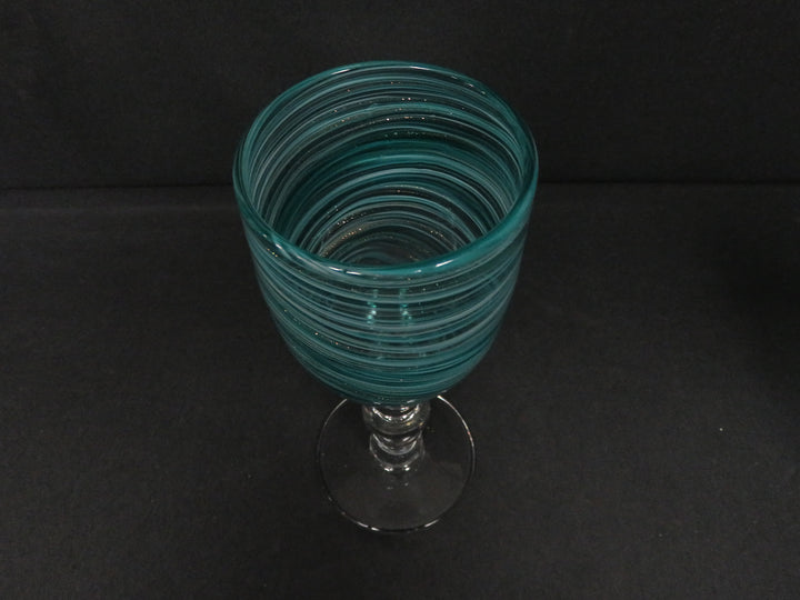 Turquoise and White Swirl Glasses