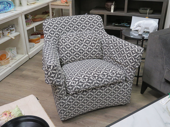 Gray & White Swivel Chair