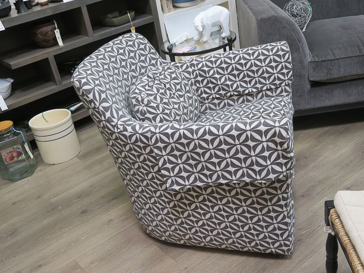 Gray & White Swivel Chair